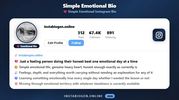 Simple Emotional Instagram Bio
